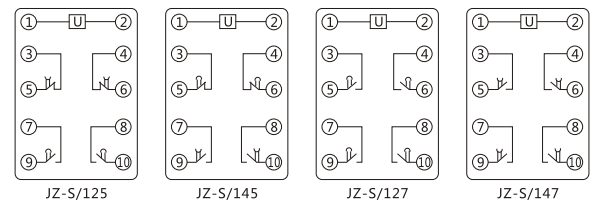 JZ-S/223靜態可調延時中間繼電器內部接線圖及外引接線圖